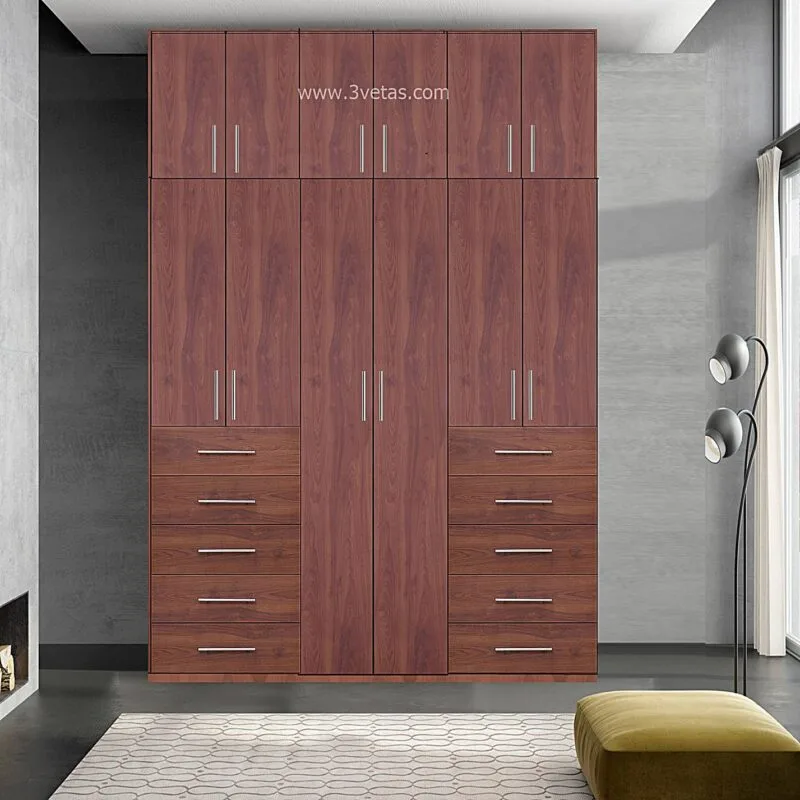 Closet con 6 puertas con 4 cajones modelo 23 -