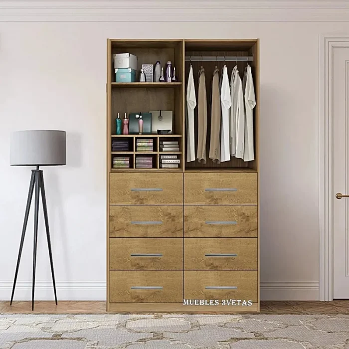 Armario blanco con 8 cajones MDP - Ref-Ar-11