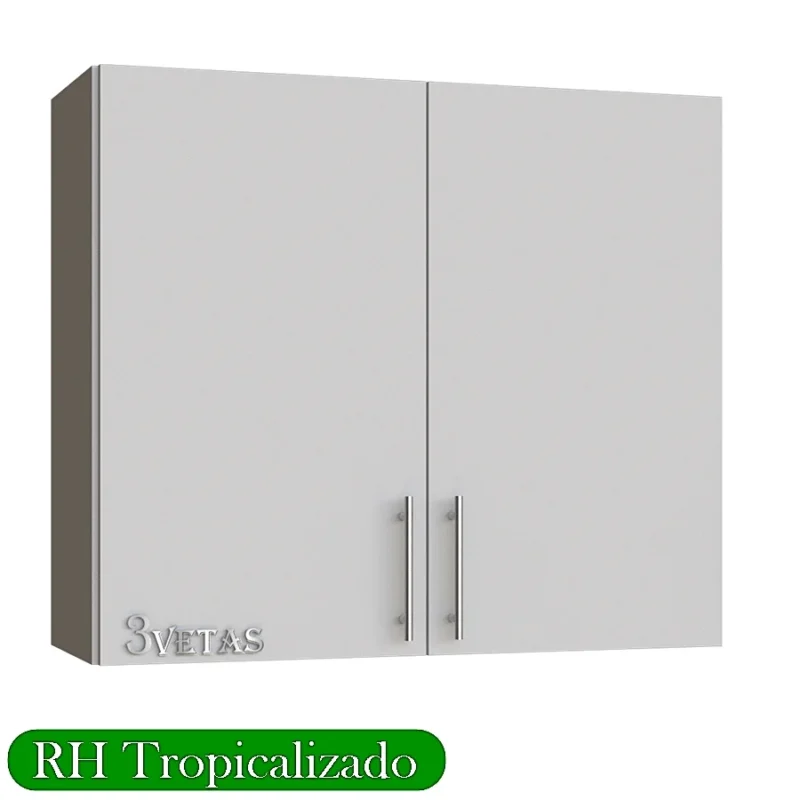 Anaquel de cocina blanco con 2 puertas, fabricado en material tropicalizado RH antihumedad. Medidas: 60x80x31.2 cm. Ideal para organizar y optimizar el espacio en la cocina. Resistente a la humedad y de fácil instalación.