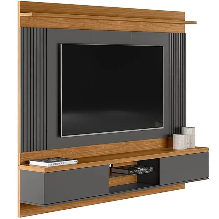 Mueble para TV de 65” – Color Panela con Plomo Mate  de 240 cm - Ref:Mtv51