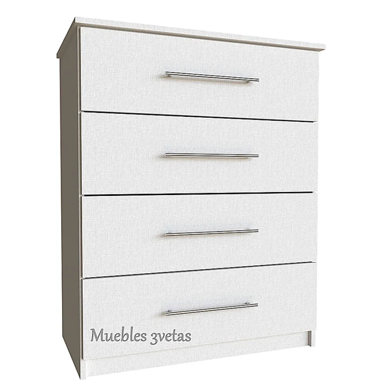 Cómoda Blanca con 4 Cajones - MDP - 90x90x50 cm | Ref-cmd-19