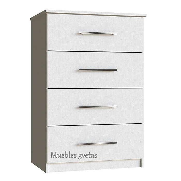 Cómoda Blanca con 4 Cajones - Tropicalizada - 90x60x50 cm | Ref-cmd-12