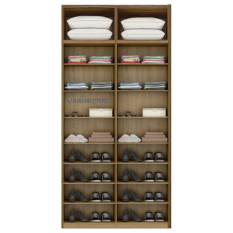 Closet con repisas y 4 puertas Cedro | 120-150 cm ancho - CT-2