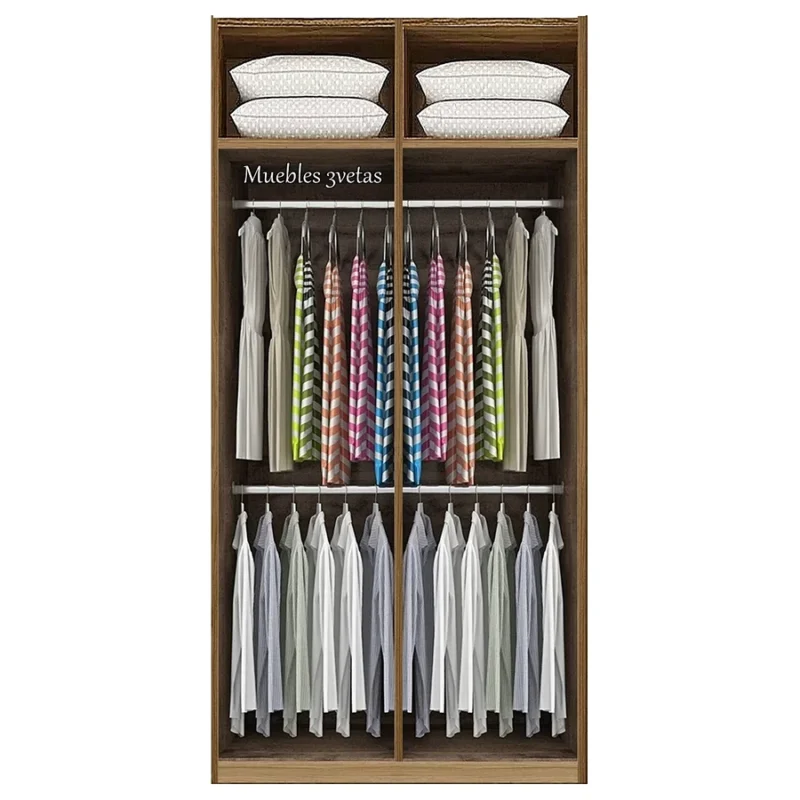 Closet con doble colgador y 4 puertas Cedro | 120-150 cm ancho - CT-1