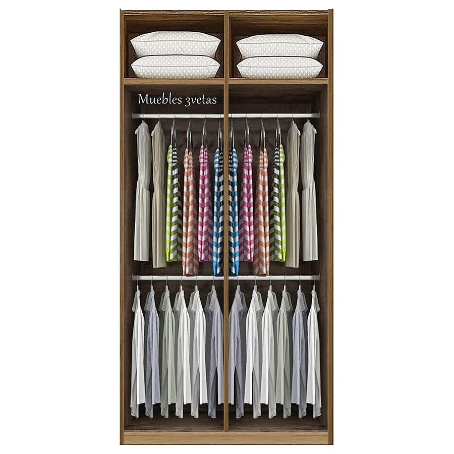 Closet con doble colgador y 4 puertas Cedro | 120-150 cm ancho - CT-1