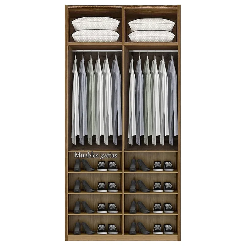Closet con repisas y colgador con 4 puertas Cedro | 120-150 cm ancho - CT-3