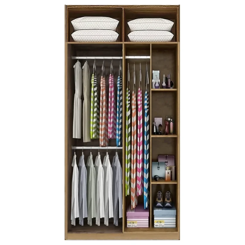 Closet con colgador y repisas con 4 puertas Cedro | 120-150 cm ancho - CT-13