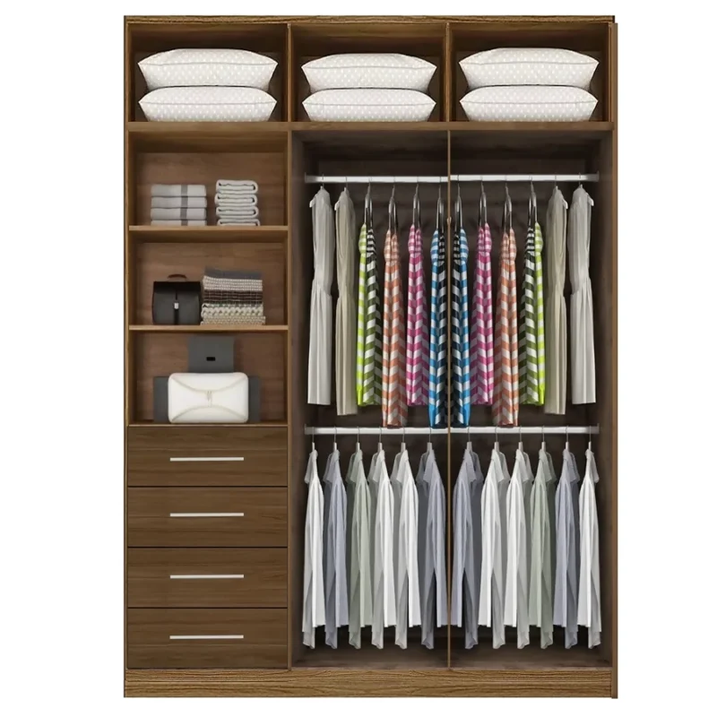 Closet con 4 cajones repisas y colgadores Cedro | 150-180 cm ancho - CT-23