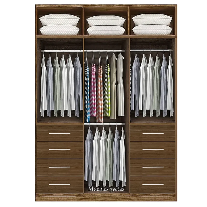 Closet con 8 cajones repisas y colgadores Cedro | 150-180 cm ancho - CT-35