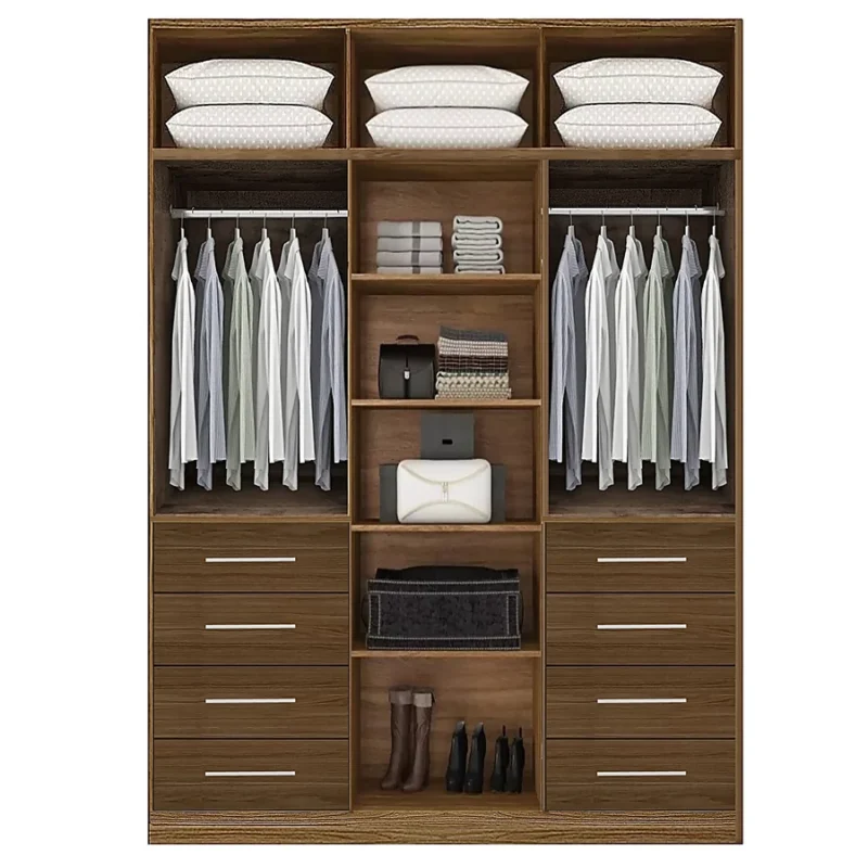 Closet con 8 cajones repisas y colgadores Cedro | 150-180 cm ancho - CT-36