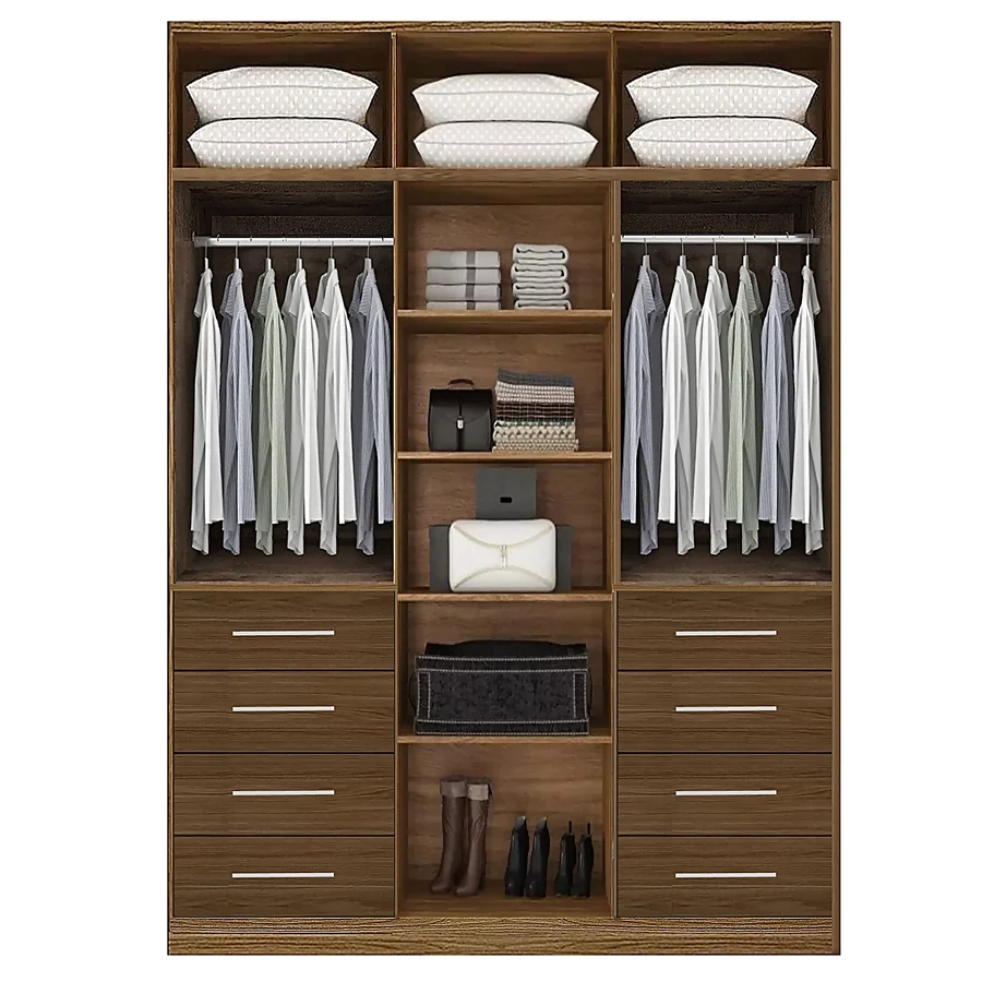 Closet con 8 cajones repisas y colgadores Cedro | 150-180 cm ancho - CT-36