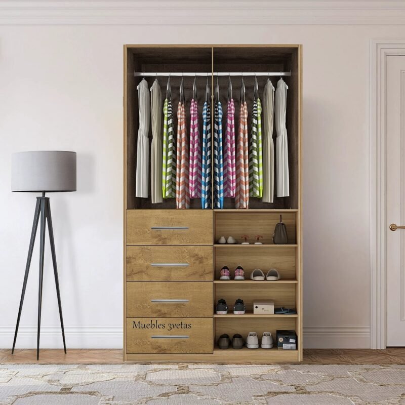 Armario ropero con 4 cajones color Blanco Material MDP - Ref-Ar-08