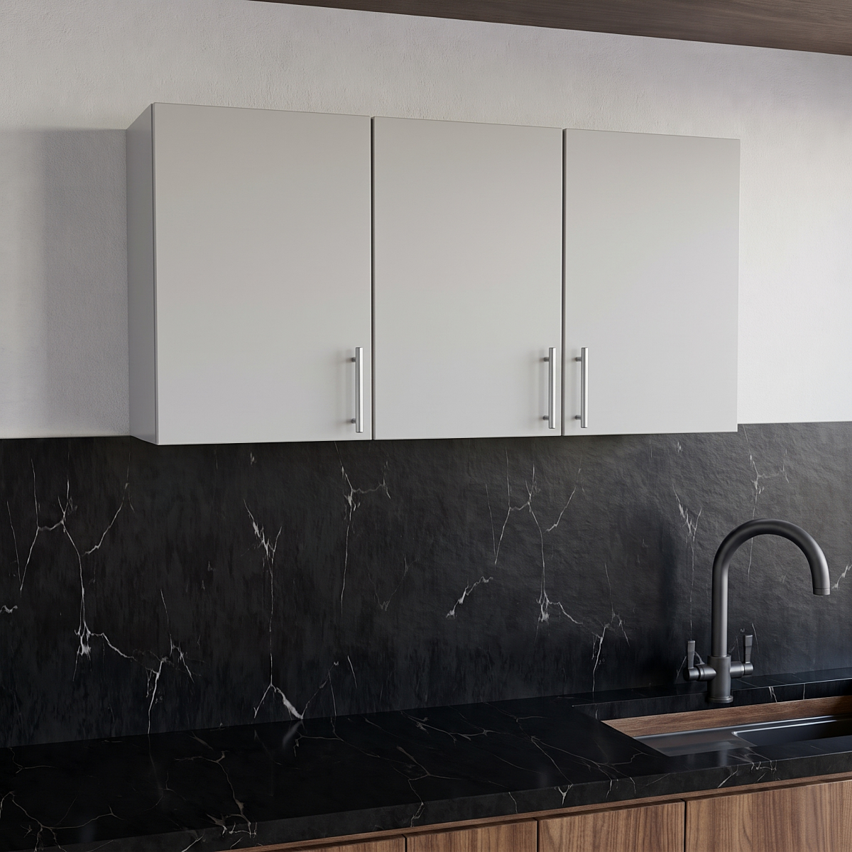 anaquel de cocina con 3 puertas color blanco