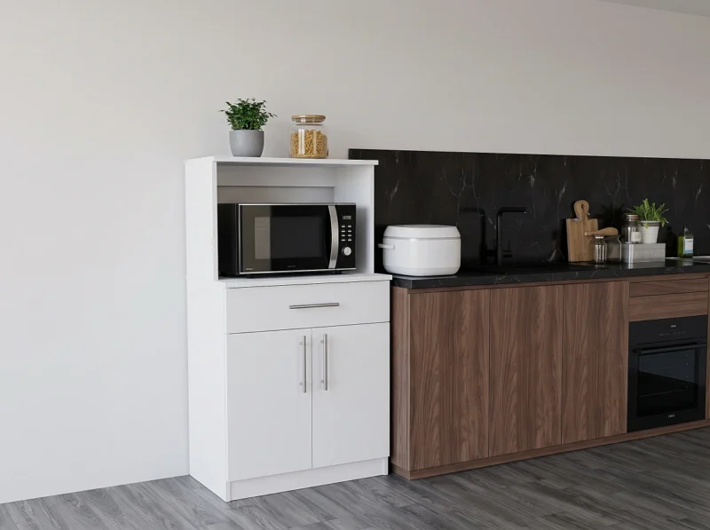 Mueble de cocina para microondas blanco