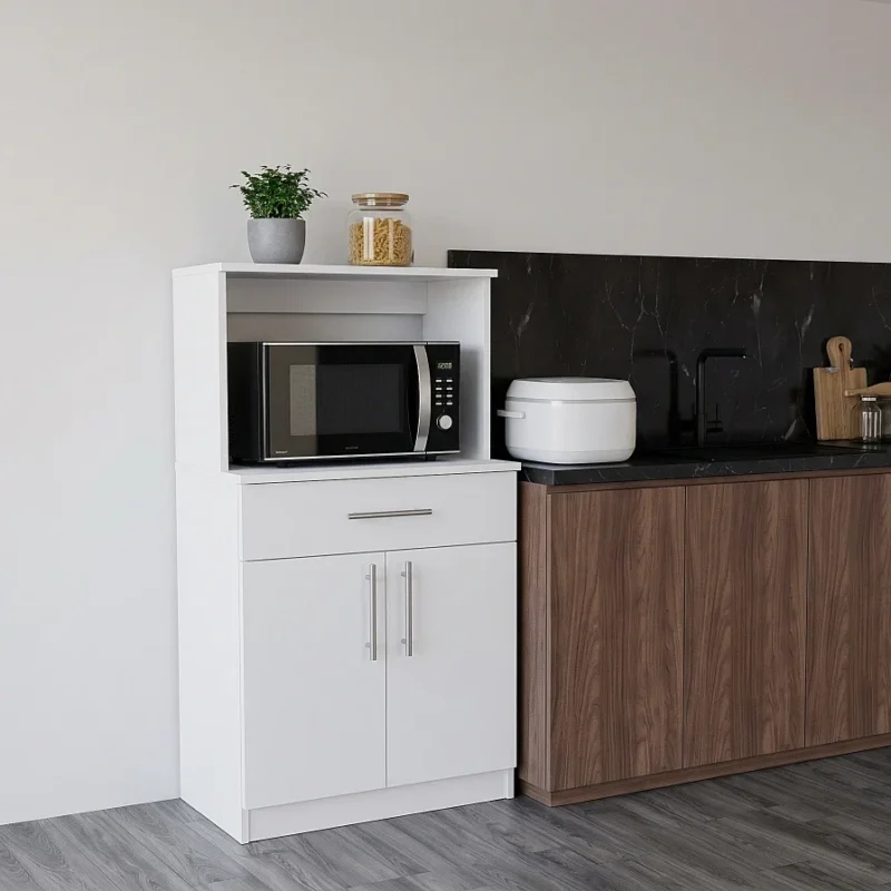 Mueble de cocina para microondas blanco