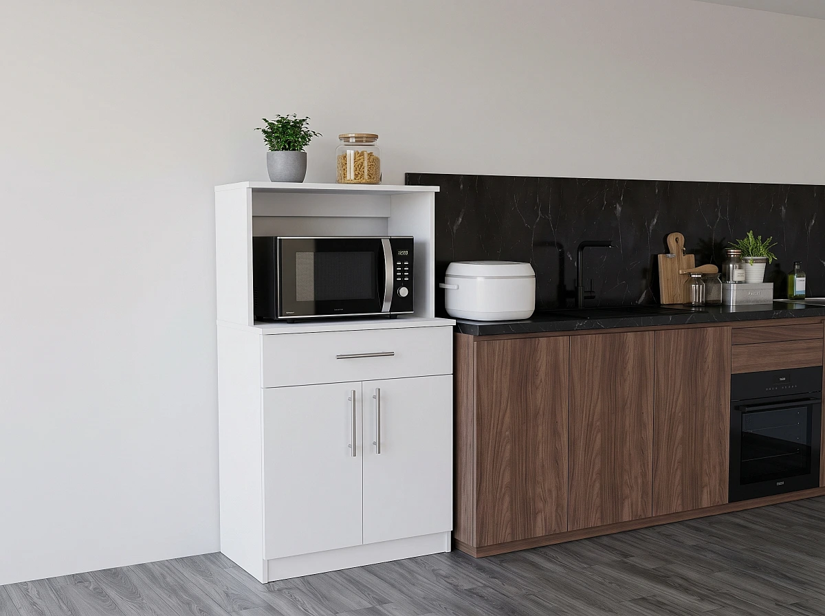 Mueble de cocina para microondas blanco